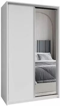 Masseno TAVI Schwebet&uuml;renschrank 2-t&uuml;rig mit Spiegel, 120x205x60cm, Wei&szlig; (SZAFA TAVI 120 - 1 BIAŁY MAT+OK.SATYNA)