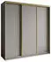 Masseno NISSE Schwebetürenschrank 3-türig 200x205x60cm Graphit/Gold (SZAFA NISSE 200 - 5 SZARY+OK.ZŁOTY)
