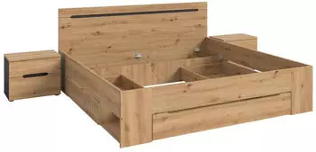 xonox.home CANU Schlafzimmer-Set 3-teilig Basaltgrau/Eiche Artisan 284x87x205cm