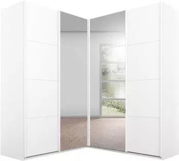 Rauch Quadra Eckkleiderschrank Schwebet&uuml;ren wei&szlig; 181x210x187cm (QUADRA)