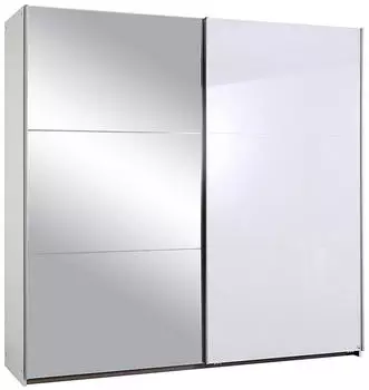 Rauch Halle Schwebet&uuml;renschrank 2-t&uuml;rig Wei&szlig; Hochglanz 218x210x59cm