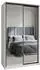 Masseno Rien Schwebetürenschrank 2-türig mit Spiegel, 120x205x60cm, Weiß/Schwarz (SZAFA RIEN 120 - 2 BIAŁY MAT+OK.CZARNY)