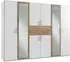 Wimex Diver Drehtürenschrank mit Spiegel, Weiß/Plankeneiche, 270x207x58cm