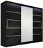 Mirjan24 Kleiderschrank mit Schiebetür, Spiegel & RGB LED, 250cm, Schwarz (Aston VI)