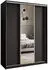 Masseno TAVI Schwebetürenschrank 3-türig mit Spiegel, 150x205x60cm, Schwarz (SZAFA TAVI 150 - 1 CZARNY MAT+OK.SATYNA)