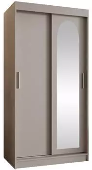 Mirjan24 Selfie 100 Schwebet&uuml;renschrank mit Spiegel, Kaschmir, 100x200x62cm