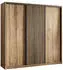 Masseno Vonte Schwebetürenschrank 3-türig 180x205x60cm Eiche Wotan/Schwarz (SZAFA 180 VONTE 8 K.WOTAN+L.WOTAN+CZARNY)