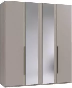 Wimex London Dreht&uuml;renschrank mit Spiegel, Saharagrau, 180cm, Holzwerkstoff