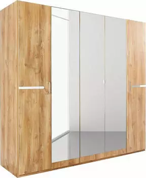 Wimex Anna Dreht&uuml;renschrank 5-t&uuml;rig mit Spiegel, Plankeneiche, 225x210x58cm (806398-0)