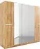 Wimex Anna Drehtürenschrank 5-türig mit Spiegel, Plankeneiche, 225x210x58cm (806398-0)