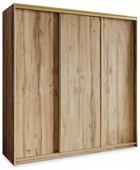 Masseno NISSE Schwebet&uuml;renschrank 3-t&uuml;rig 180x205x60cm Eiche Wotan, Gold (SZAFA NISSE 180 - 5 WOTAN+OK.ZŁOTY)