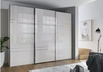 Wiemann Rialto Schwebet&uuml;renschrank Glasfront wei&szlig; 246x236cm (49585148-0)