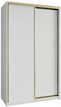 Masseno NISSE Schwebet&uuml;renschrank 2-t&uuml;rig, Wei&szlig;/Gold, 120x205x60cm (SZAFA NISSE 120 - 5 BIAŁY MAT+OK.ZŁOTY)