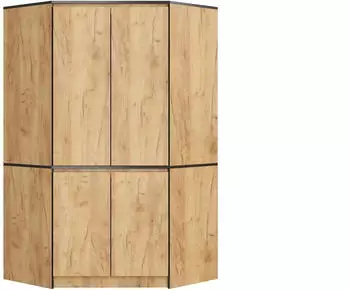 Akord Furniture Factory Eckkleiderschrank S100 4 T&uuml;ren, 6 Einlegeb&ouml;den, Craft Eiche, 100x50x180cm (S100)