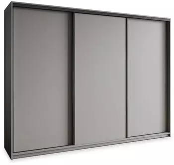 Masseno NISSE Schwebet&uuml;renschrank 3-t&uuml;rig 270x205x60cm Graphit/Schwarz (SZAFA NISSE 270 - 5 SZARY+OK.CZARNY)