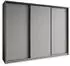 Masseno NISSE Schwebetürenschrank 3-türig 270x205x60cm Graphit/Schwarz (SZAFA NISSE 270 - 5 SZARY+OK.CZARNY)