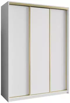 Masseno NISSE Schwebet&uuml;renschrank 3-t&uuml;rig 150x205x60cm Wei&szlig;/Gold (SZAFA NISSE 150 - 5 BIAŁY MAT+OK.ZŁOTY)