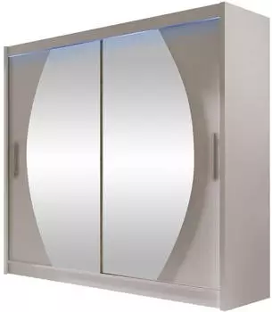 Mirjan24 London IV Kleiderschrank Schiebet&uuml;ren Frontspiegel RGB LED 180x215x58cm