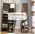 Costway Schmuckschrank mit Ganzkörperspiegel & Make-up-Spiegel, 360° drehbar, abschließbar, Braun (HW64483CF)