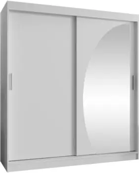 Mirjan24 Wika 180 Schwebetürenschrank mit Spiegel, 180x200x62cm, Weiß