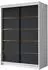 Mirjan24 Lungo IV Schiebetürenschrank 2-türig, 120x58x200cm, Weiß/Schwarz
