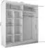 ALTDECOR CELI Kleiderschrank Schiebetüren mit Spiegel, LED-Beleuchtung, weiß, 200x216x61cm (800000513097)