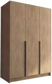 Mirjan24 Calia I Drehtürenschrank 3-türig, Eiche/Schwarz, 150x215x58cm