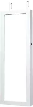 Costway Schmuckschrank mit Ganzkörperspiegel & LED, weiß (HW54403WH)