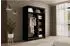 ALTDECOR PEKA3 Schiebetürenschrank mit LED-Beleuchtung, schwarz/weiß, 120x215x61cm (800000971513)