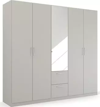Rauch Pure by Quadra Spin Dreht&uuml;renschrank mit Spiegel, seidengrau, 226x210x54cm