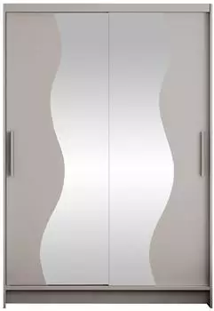 Mirjan24 Miami S Schiebet&uuml;renschrank mit Spiegel, Cashmere, 120x200x58cm