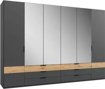 Wimex Gibraltar Dreht&uuml;renschrank 6-t&uuml;rig mit Spiegel, 270x210x58cm, Holzwerkstoff (92183166-0)