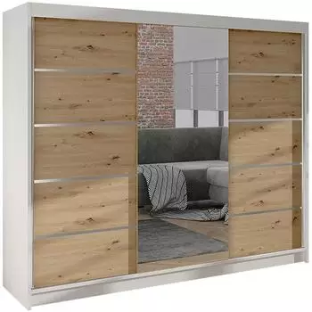 Mirjan24 Derby VI Schwebet&uuml;renschrank 200x215x58cm, 9 F&auml;cher, Holzwerkstoff (Derby VI)