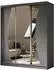 ALTDECOR Voxi Kleiderschrank Schiebetüren mit Spiegel, grau, 180x216x61cm (800000527109)