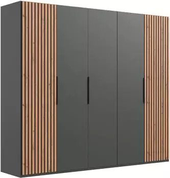 Wimex Andorra Dreht&uuml;renschrank 5-t&uuml;rig 250x216x58cm Eiche/Graphit