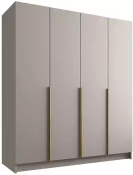 Mirjan24 Santi I Kleiderschrank 4-türig, schwarz, mit Kleiderstange (Santi I)