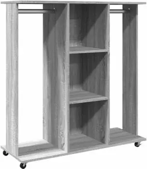 vidaXL Stoffschrank mit Rollen, grau Sonoma, 102x38x110cm