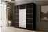 ALTDECOR V2-LINEA Kleiderschrank mit Spiegel und Schiebetüren, schwarz, 200x215x61cm (800000993370)