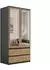 Lookway HANA SS-90 Kleiderschrank mit Spiegel, Holzwerkstoff, Artisan Eiche/Anthrazit, 90x180x50cm (800001532388)
