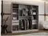 Mirjan24 Bahrajn 200 Schwebetürenschrank mit Schubladen und LED-Beleuchtung, Kaschmir (200x200x62cm)
