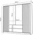 Lookway Nela Kleiderschrank 4-türig mit Lamellen, 206cm, Kaschmir/Schwarz (800001532354)