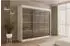 ALTDECOR PEKA3 Schiebetürenschrank mit LED-Beleuchtung, weiß/grau, 250x215x61cm (800000636277)