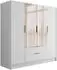 ALTDECOR KOLIN Drehtürenschrank mit Spiegeltüren, weiß, 200x200x51cm (800000993419)