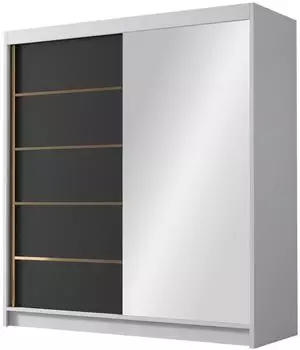 Mirjan24 Bali III Schiebetürenschrank mit Spiegel, 180x215x58cm