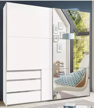 Wimex Level 36 Schwebet&uuml;renschrank mit Spiegelt&uuml;r, Wei&szlig;, 250x216x65cm (777973-0)