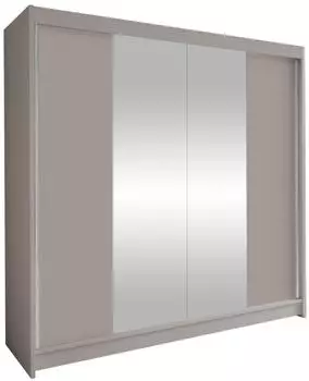 Mirjan24 Talin II Schiebet&uuml;renschrank mit Spiegel, Cashmere, 180x215x58cm
