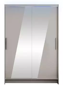 Mirjan24 Miami VIII Kleiderschrank mit Spiegel, Schiebet&uuml;ren, 120x200x58cm (Miami VIII)