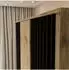 Lookway Nela Kleiderschrank 3-türig mit Lamellen und Spiegel, 155x200x51cm, Eiche Artisan/Schwarz (800001532355)