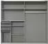 Wimex Saigon Schwebetürenschrank saharagrau mit Glaselementen, 225x208x64cm (50751932)