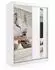 ALTDECOR Grace Schwebetürenschrank mit Spiegel, weiß, 120x216x61cm (800000647326)